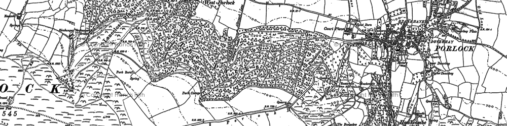 Old map of Porlock Hill in 1902