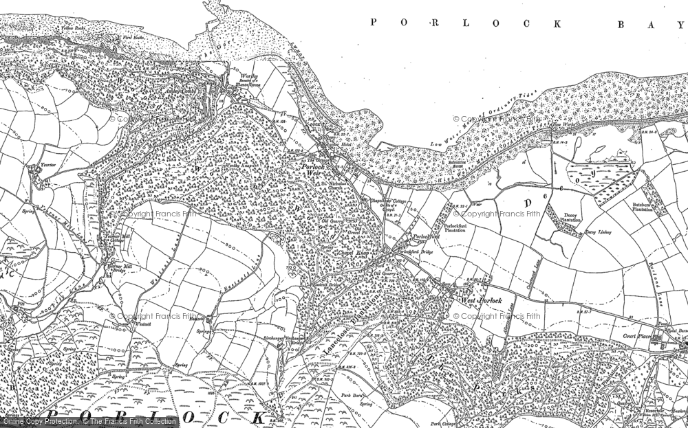 Old Map of Historic Map covering Porlockford in 1902