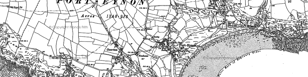 Old map of Port-Eynon in 1896
