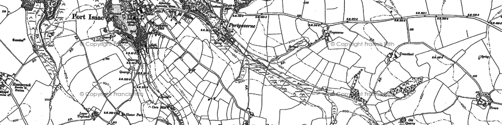 Old map of Port Gaverne in 1880