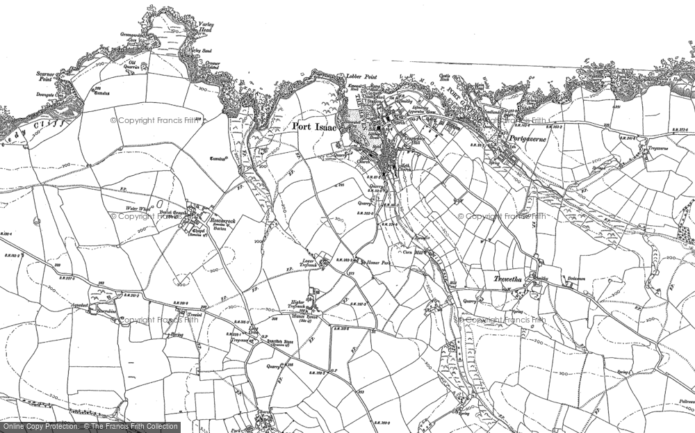Old Map of Port Isaac, 1880 - 1905 in 1880