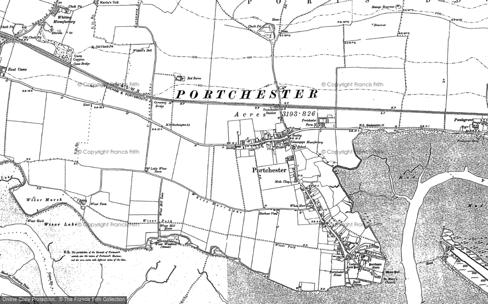 Old Map of Portchester, 1895 in 1895