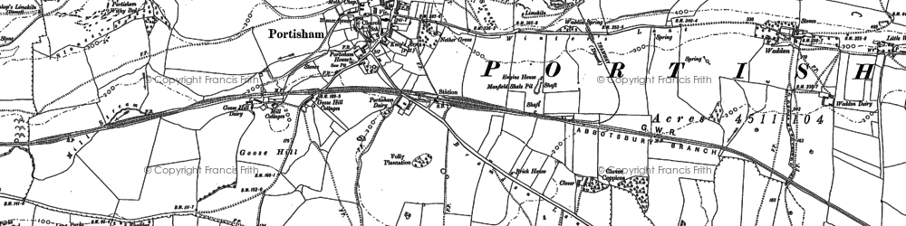 Old map of Portesham in 1901