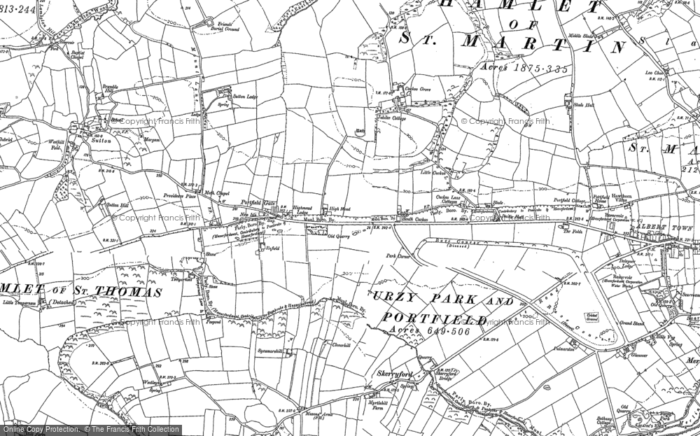 Old Map of Portfield Gate, 1899 - 1900 in 1899