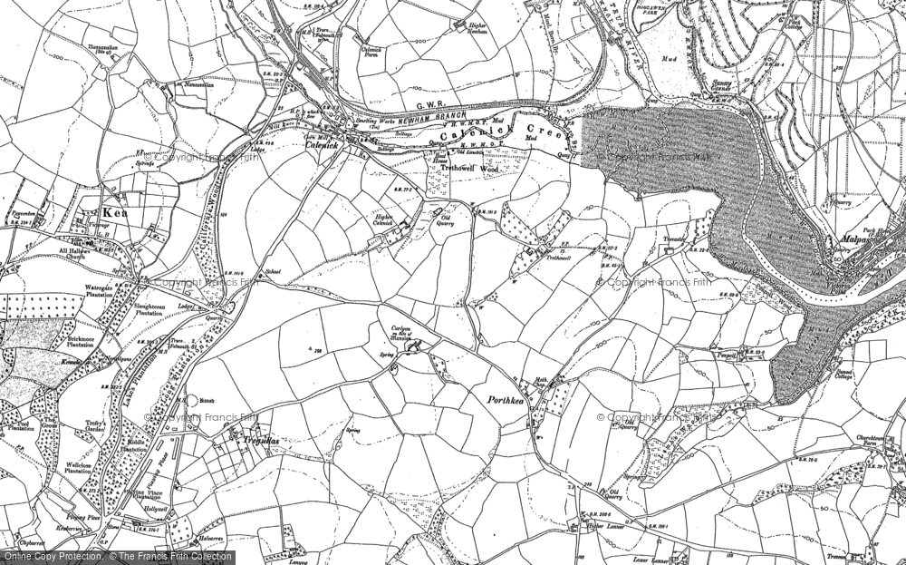 Old Map of Porth Kea, 1879 in 1879