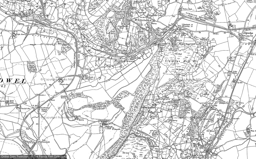 Old Map of Porth-y-waen, 1874 - 1900 in 1874