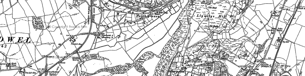 Old map of Porth-y-waen in 1874