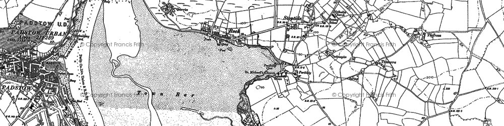 Old map of Porthilly in 1880