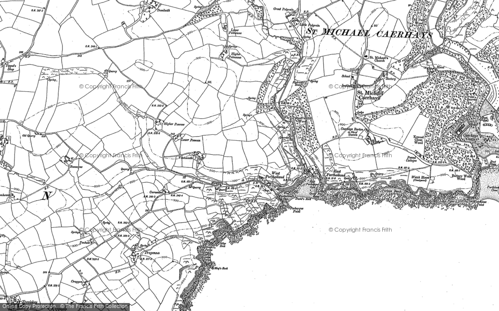 Old Map of Portholland, 1906 in 1906
