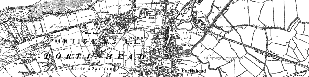 Old map of Portishead in 1883