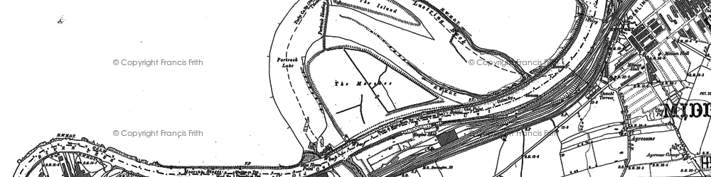 Old map of Portrack in 1913