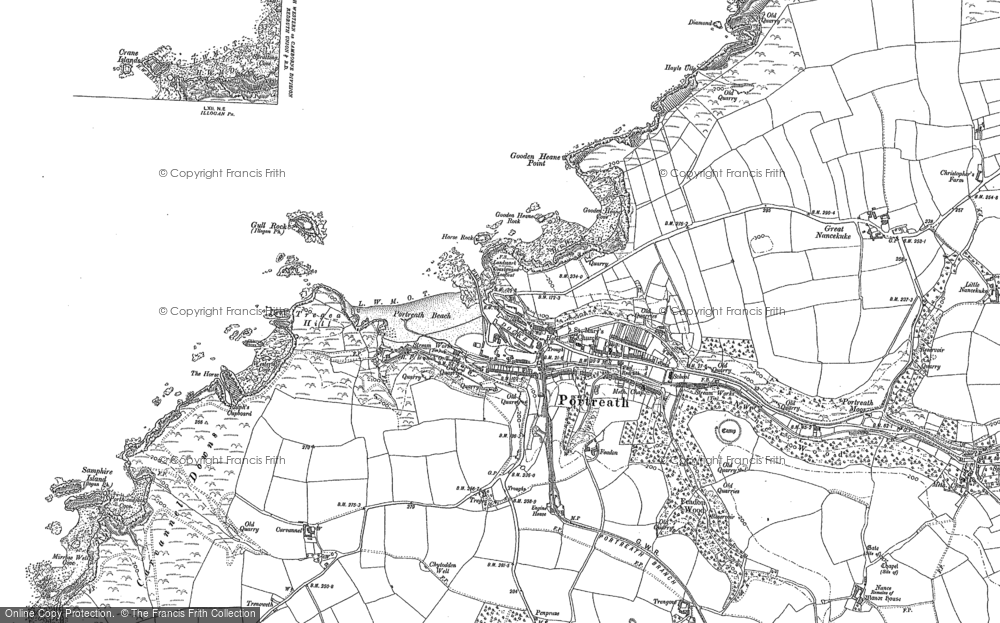 Old Map of Portreath, 1906 in 1906