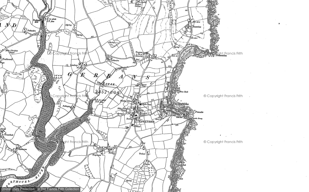 Old Map of Portscatho, 1879 - 1906 in 1879