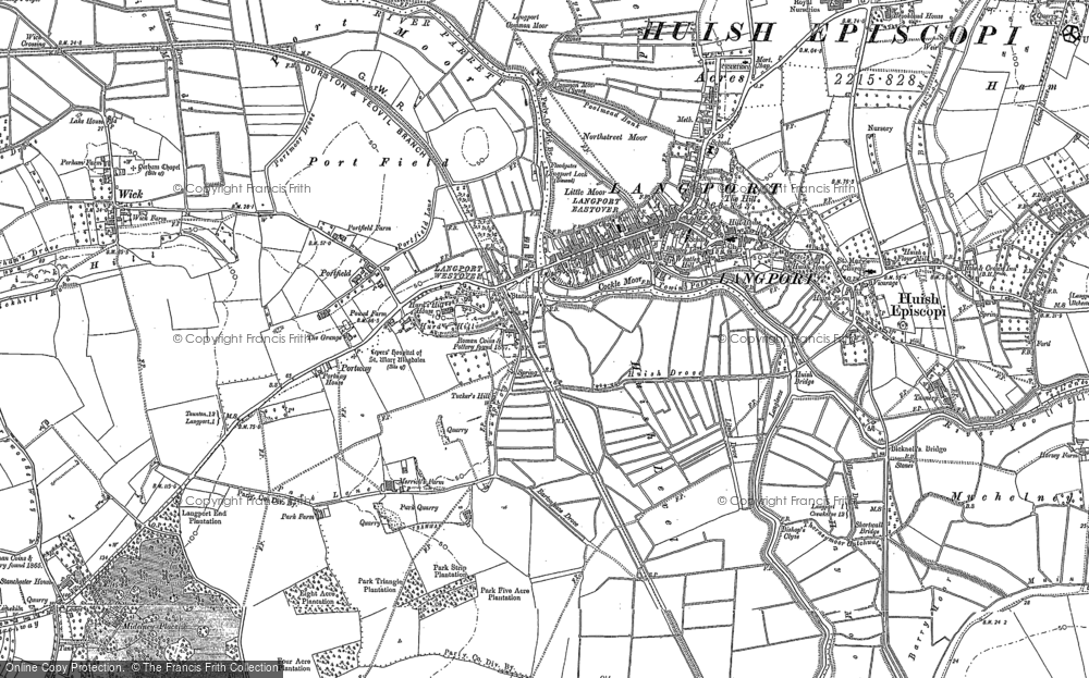 Old Map of Historic Map covering Combe in 1886
