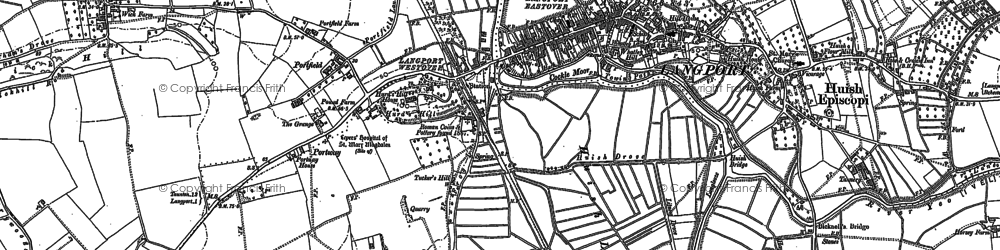 Old map of Combe in 1886
