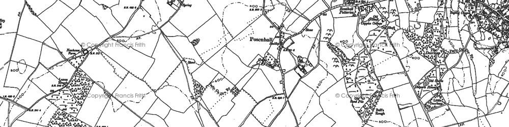 Old map of Posenhall in 1882