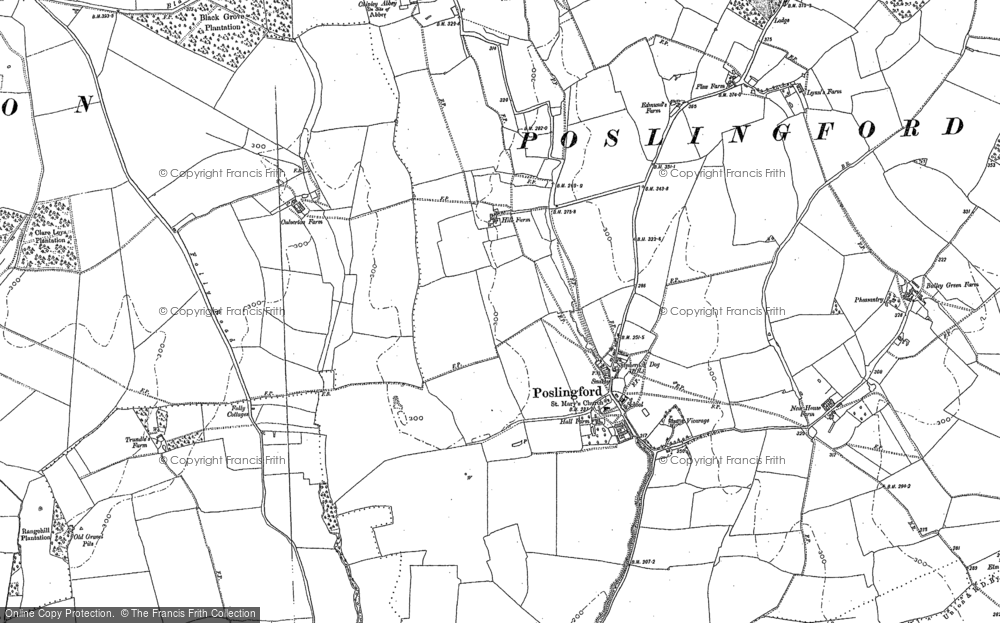 Old Map of Poslingford, 1884 in 1884