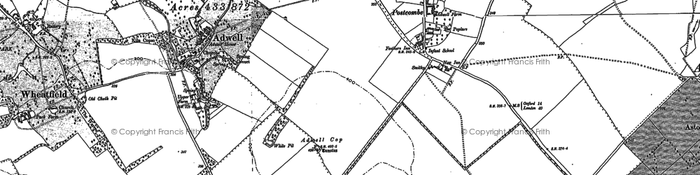 Old map of Adwell Cop (Mound) in 1897