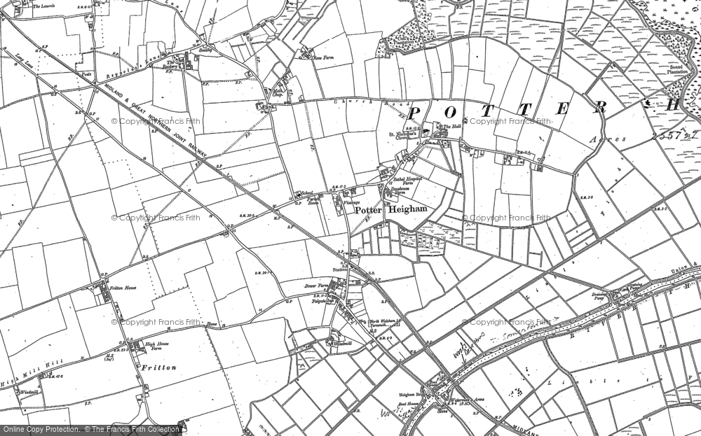 Old Map of Historic Map covering Fritton in 1880