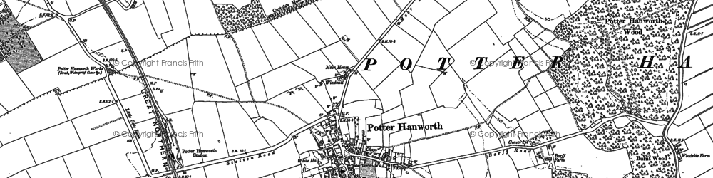 Old map of Potterhanworth in 1887