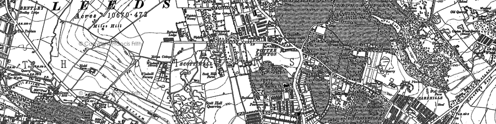Old map of Gledhow in 1890