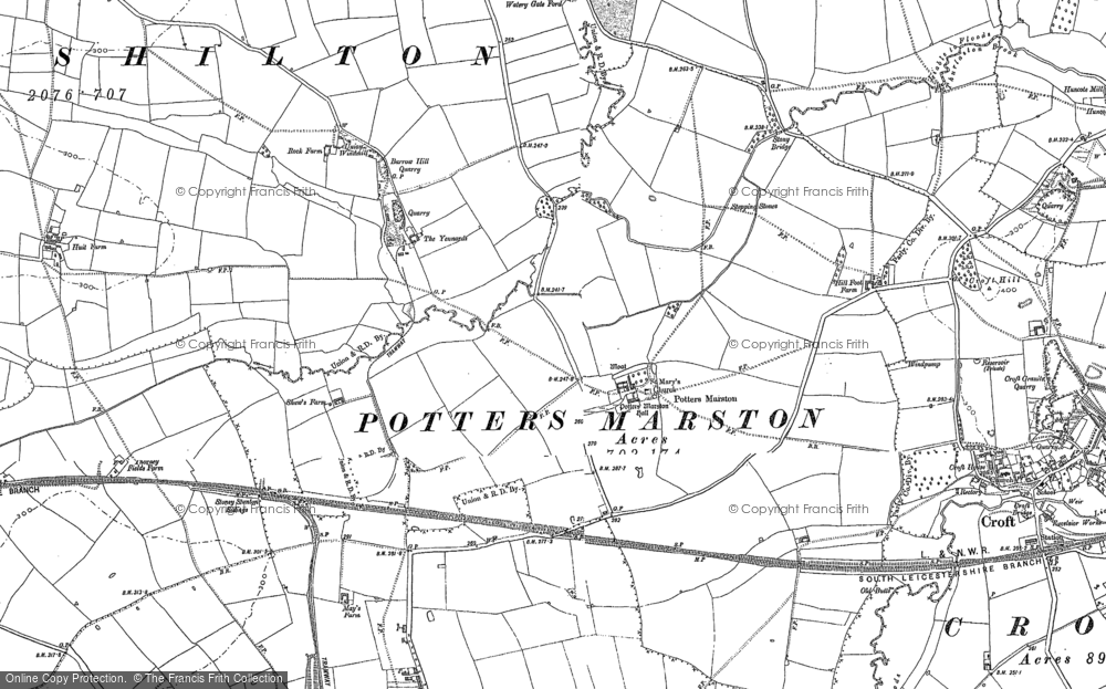 Old Map of Potters Marston, 1886 - 1901 in 1886