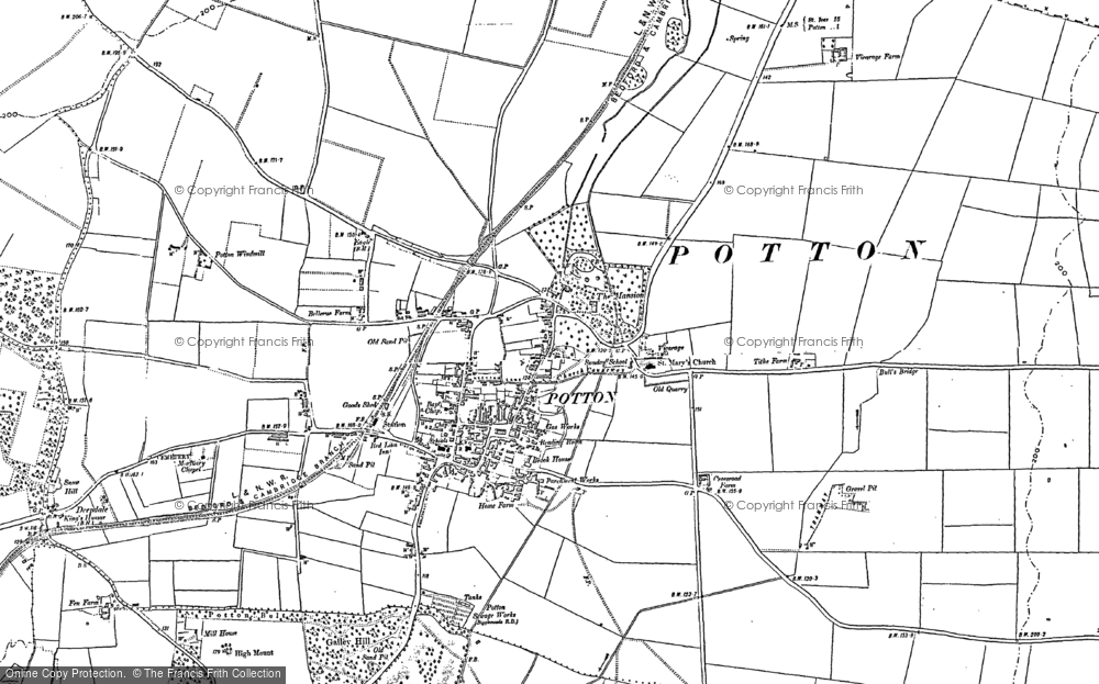 Old Map of Potton, 1900 in 1900