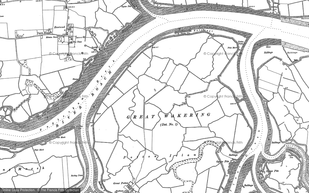 Old Map of Potton Island, 1895 - 1896 in 1895