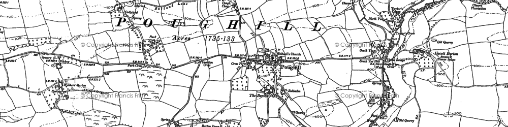 Old map of Poughill in 1887