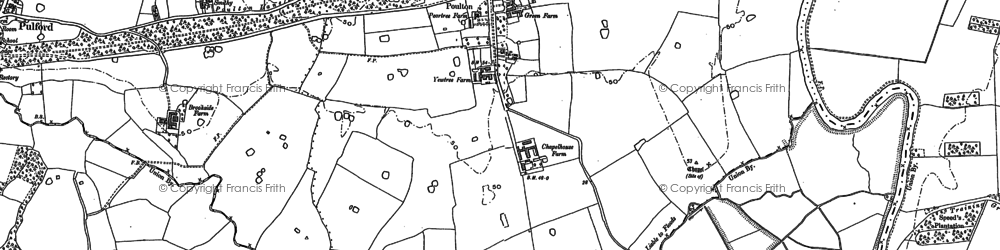 Old map of Poulton in 1909