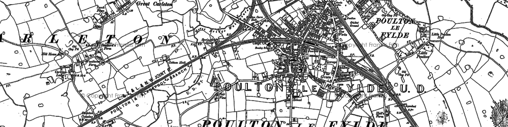 Old map of Little Carleton in 1930