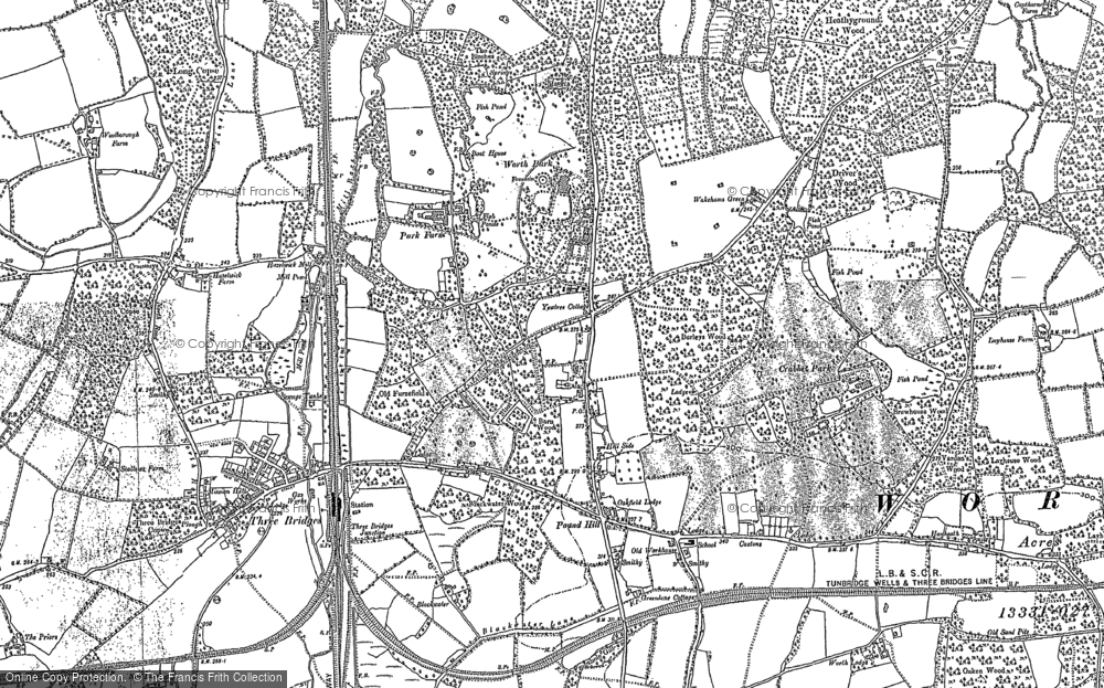 Old Map of Historic Map covering Burleys Wood in 1909