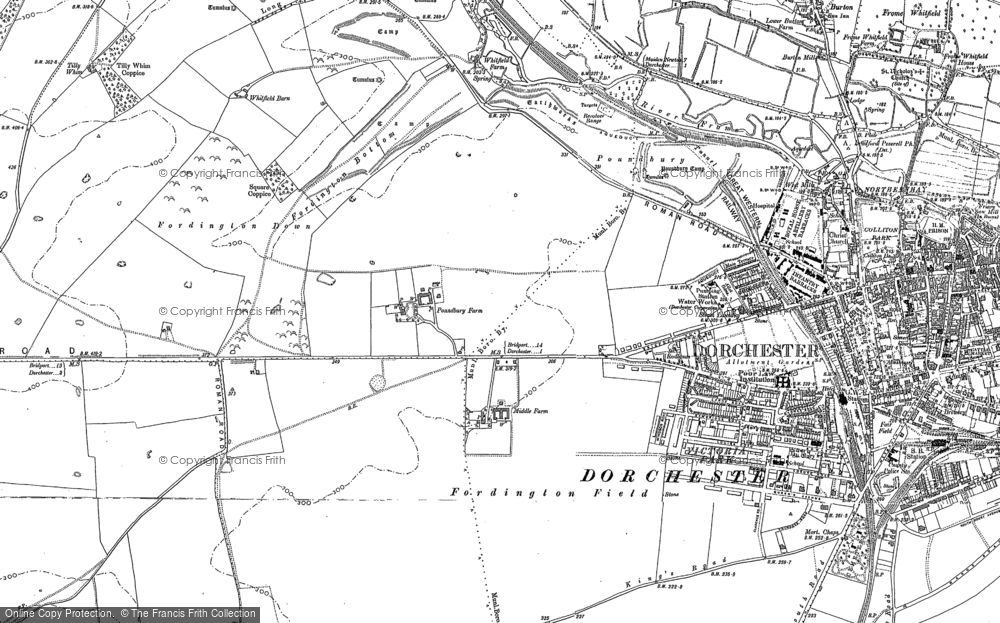 Old Map of Poundbury, 1886 - 1887 in 1886