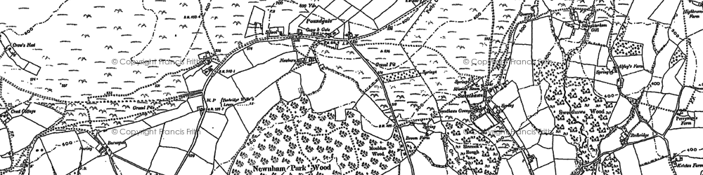 Old map of Poundgate in 1897