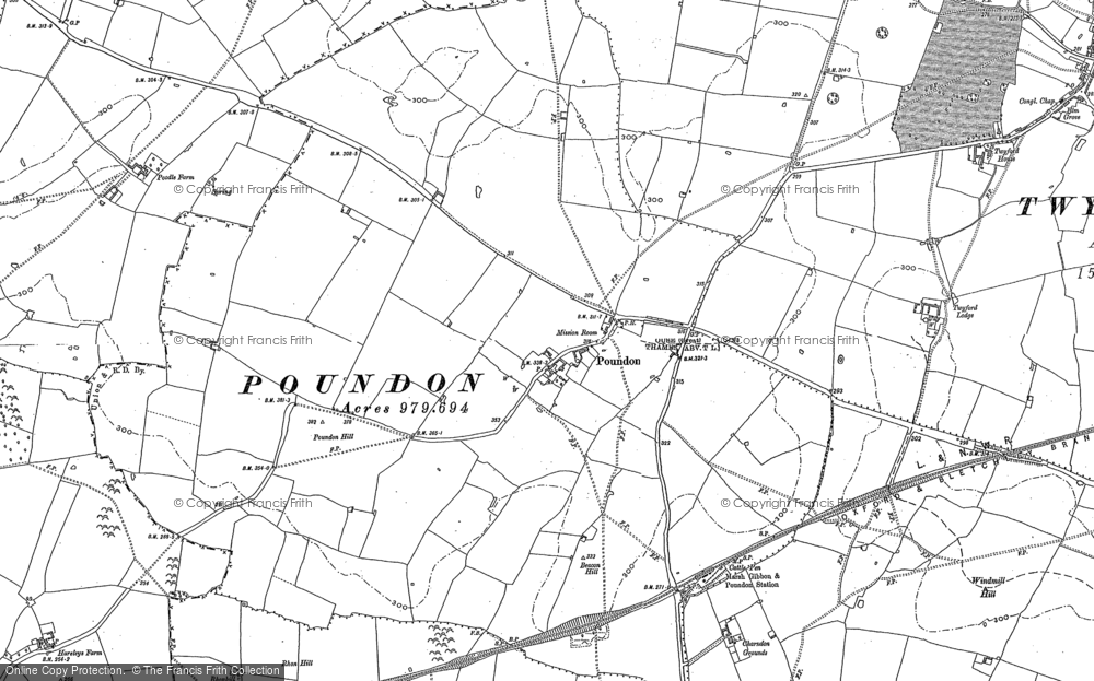 Old Map of Poundon, 1898 - 1920 in 1898