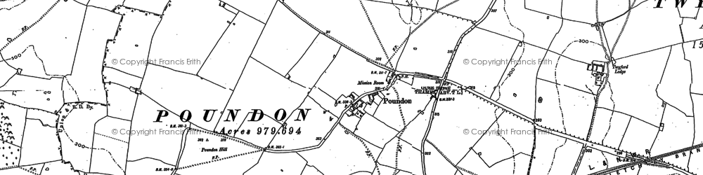 Old map of Poundon in 1898
