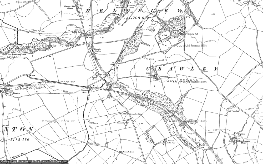 Old Map of Powburn, 1896 - 1897 in 1896