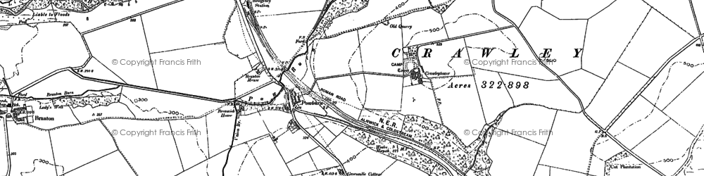 Old map of Powburn in 1896