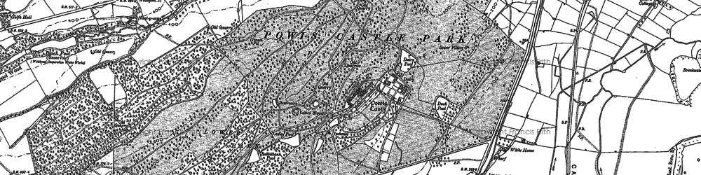 Old map of Powis Castle in 1884