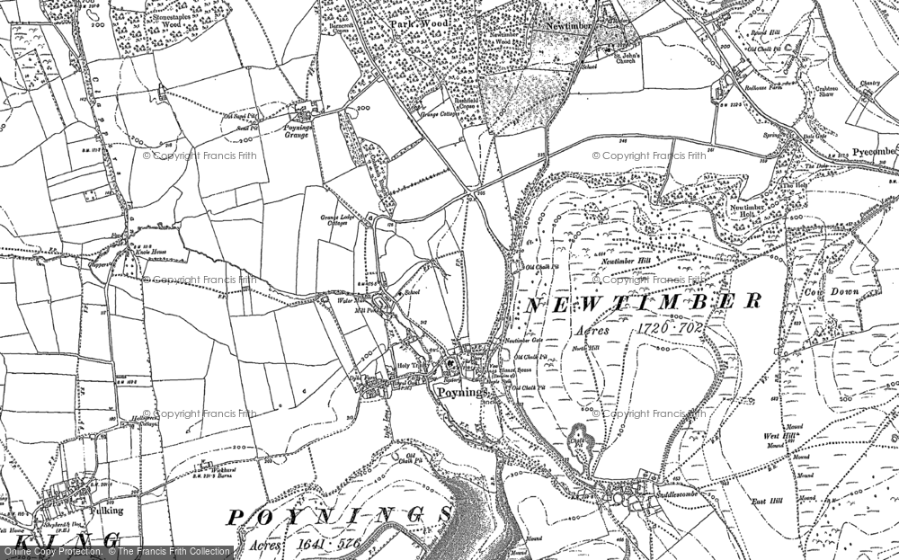 Old Map of Poynings, 1896 - 1897 in 1896