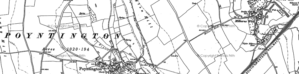 Old map of Poyntington in 1901