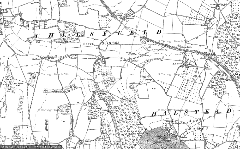 Old Map of Pratt's Bottom, 1895 - 1908 in 1895