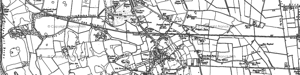 Old map of Pilling Lane in 1909