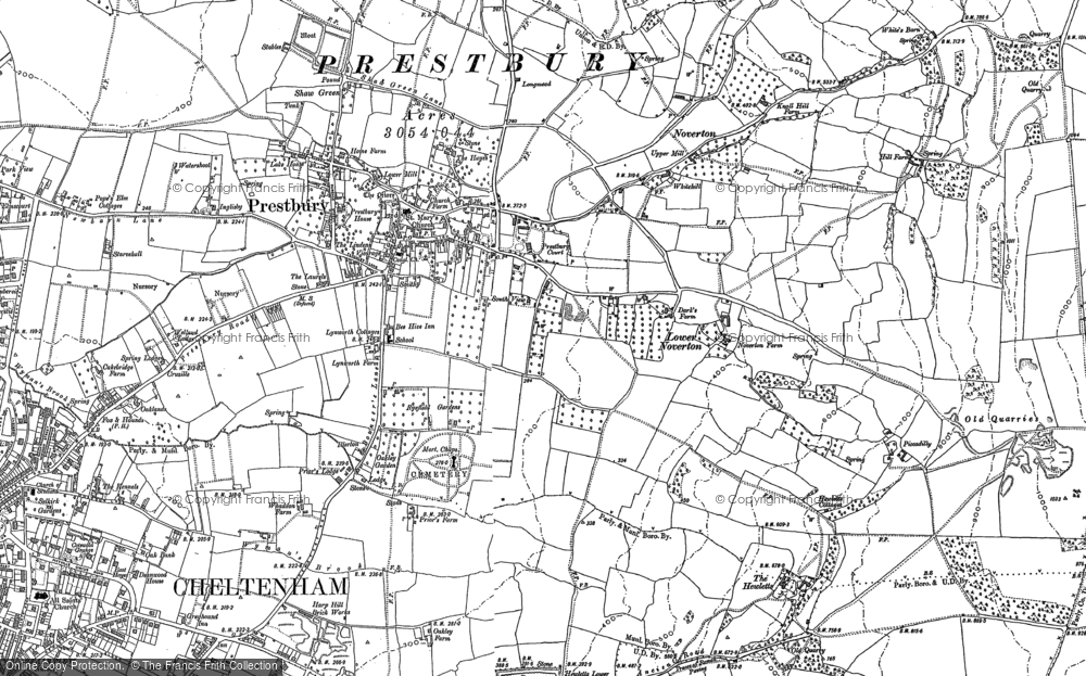 Old Map of Prestbury, 1883 - 1885 in 1883