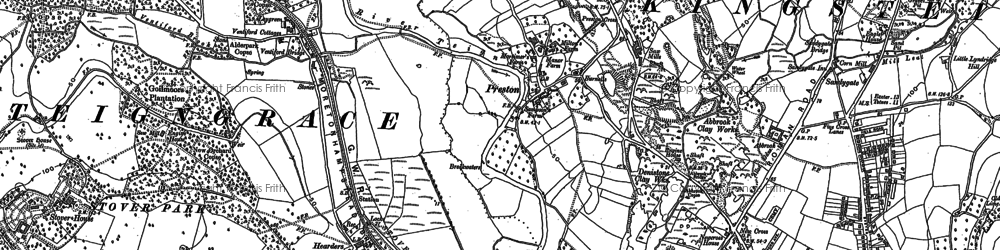 Old map of Preston in 1887