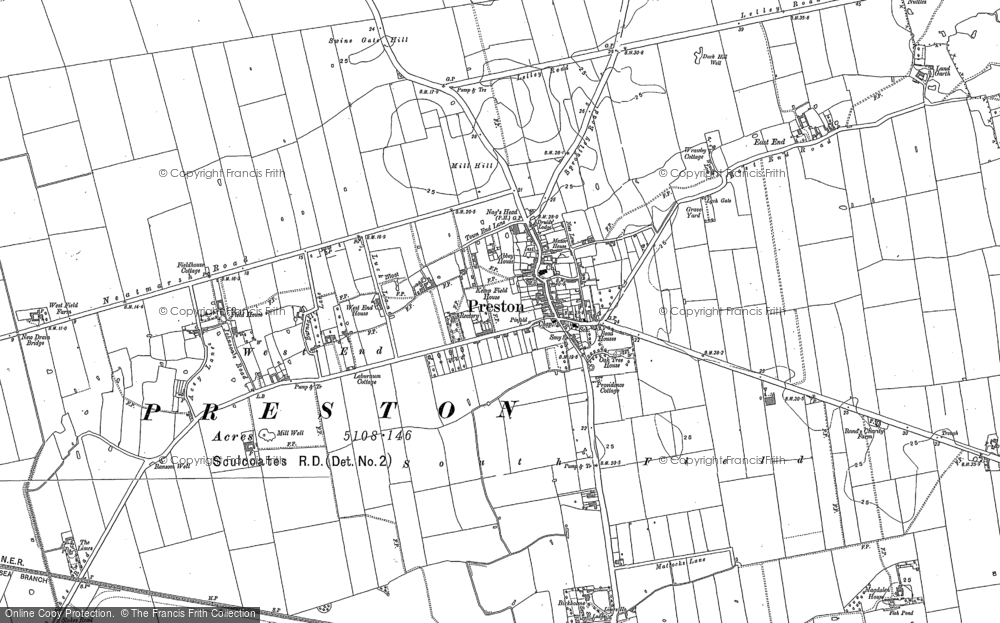 Old Map of Historic Map covering Birkholme in 1889