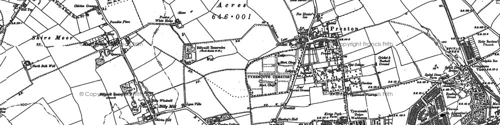 Old map of Preston Grange in 1895