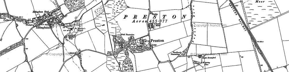 Old map of Preston in 1896