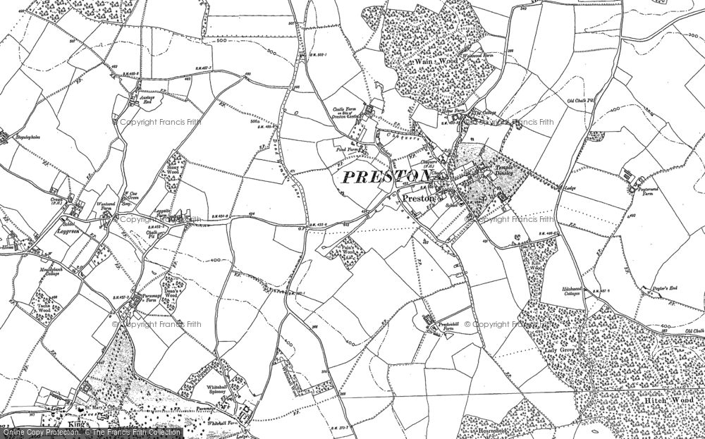 Old Map of Historic Map covering Little Almshoe in 1897