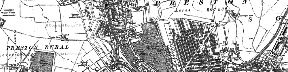 Old map of Preston in 1909